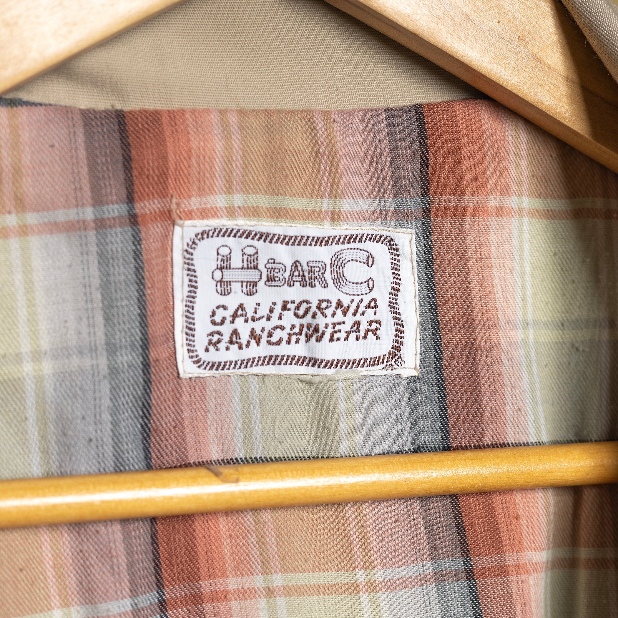 Vintage H Bar C California Ranchwear Beige Western Cotton Bomber Jacket - Zip Front - Size L