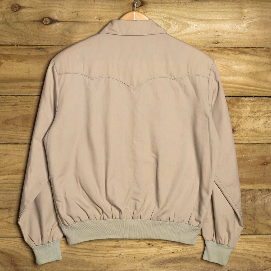 Vintage H Bar C California Ranchwear Beige Western Cotton Bomber Jacket - Zip Front - Size L