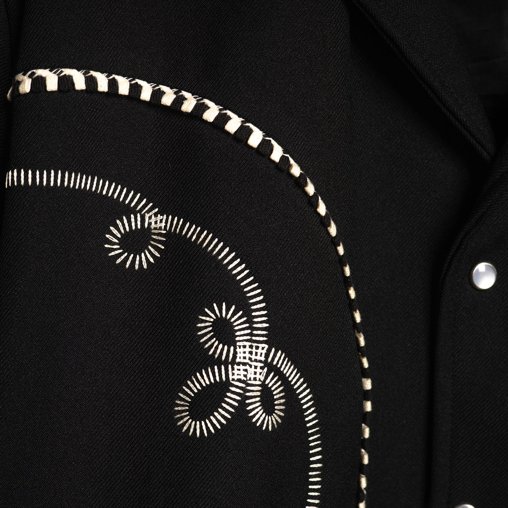 H Bar C California Ranchwear Black Gabardine Bolero Rodeo Jacket – L