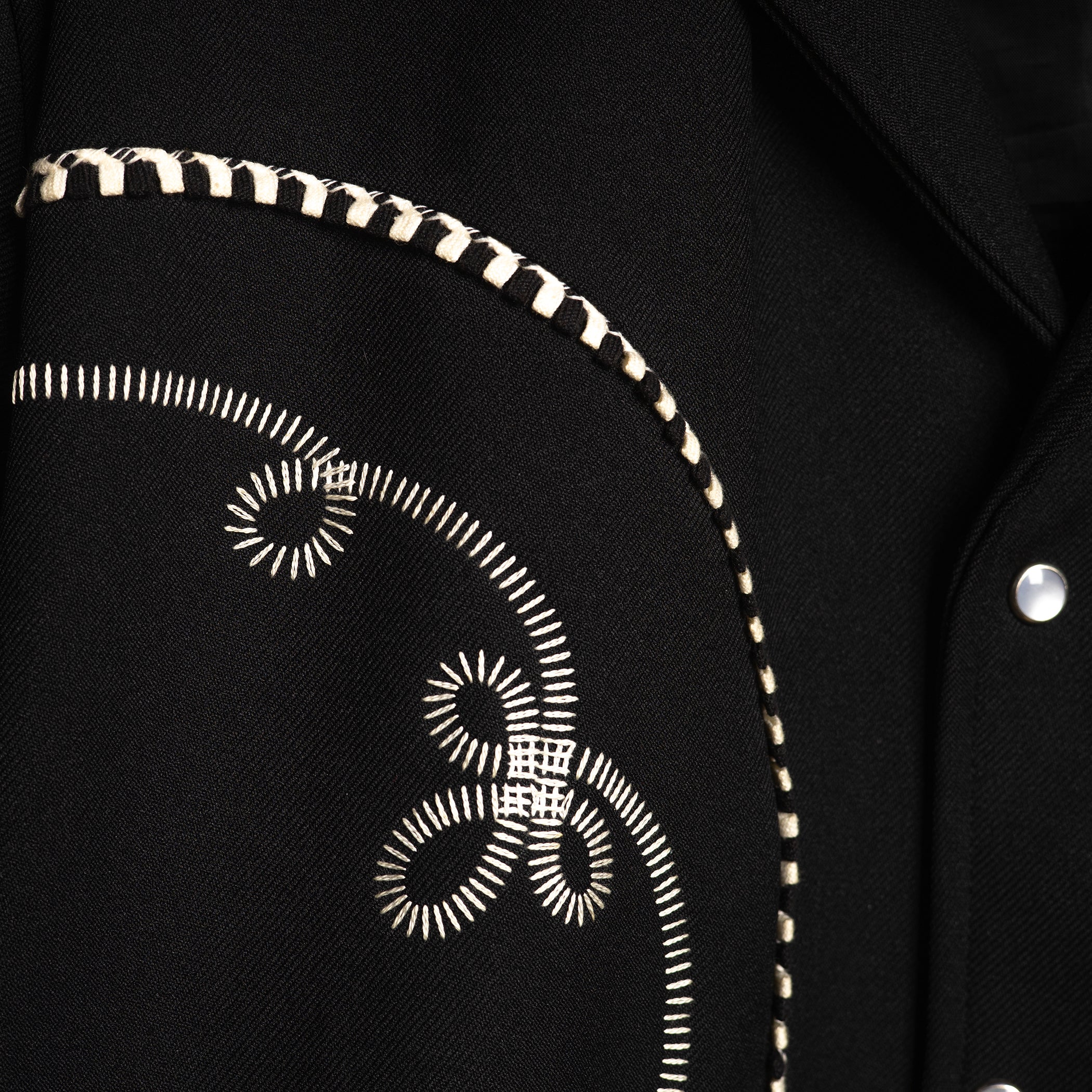 H Bar C California Ranchwear Black Gabardine Bolero Rodeo Jacket – L