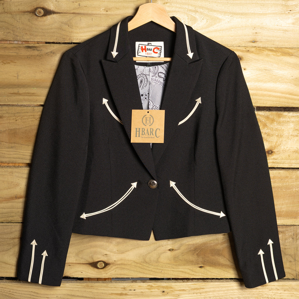 NWT H Bar C California Ranchwear Black Cowgirl Bolero Jacket – Smile Pockets, Size S