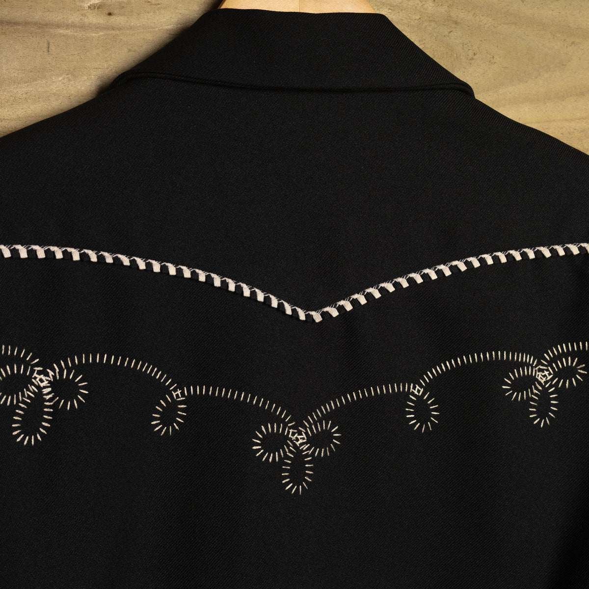 1960s H Bar C Black Embroidered Pearl Snap Bolero Jacket – M