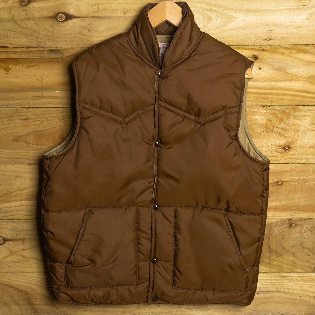 Vintage H Bar C California Ranchwear Long Brown Polar Fleece Vest - Snap Front - Size XL