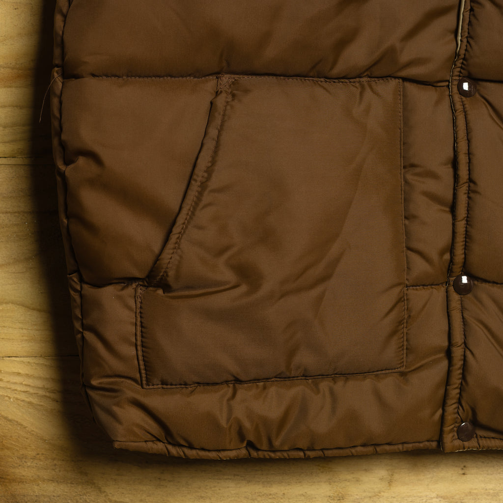 Vintage H Bar C California Ranchwear Long Brown Polar Fleece Vest - Snap Front - Size XL