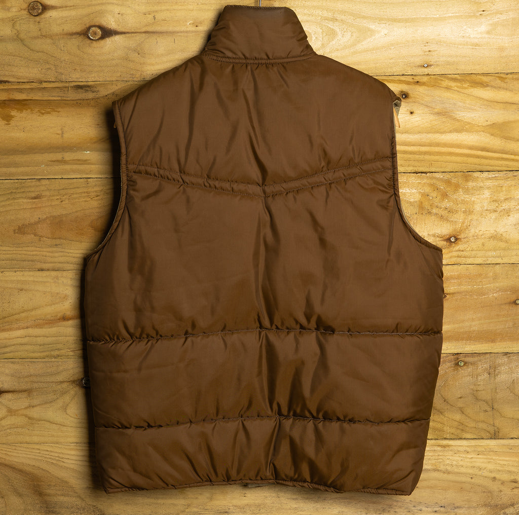 Vintage H Bar C California Ranchwear Long Brown Polar Fleece Vest - Snap Front - Size XL