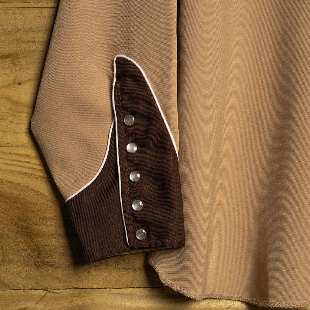 Vintage H Bar C California Ranchwear Brown Embroidered Western Shirt - Pearl Snaps - Size XL - Excellent