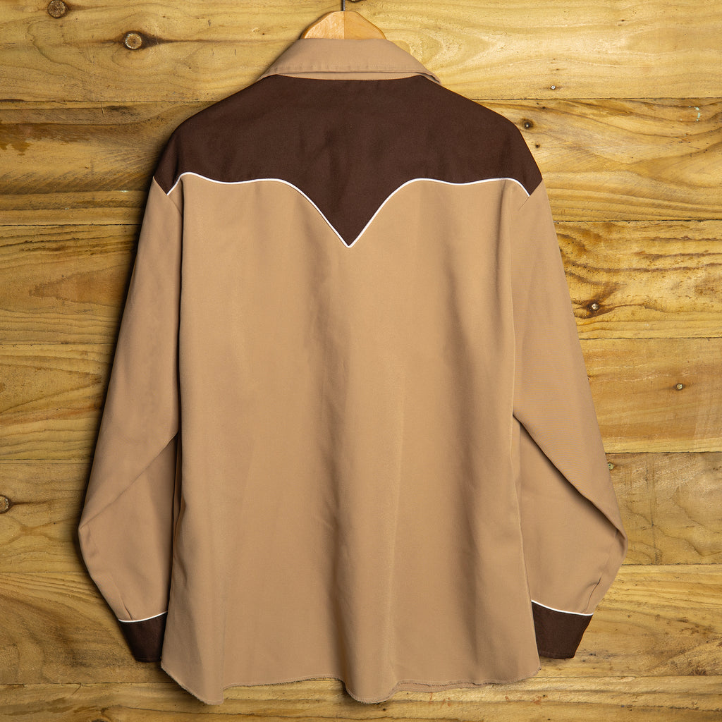 Vintage H Bar C California Ranchwear Brown Embroidered Western Shirt - Pearl Snaps - Size XL - Excellent