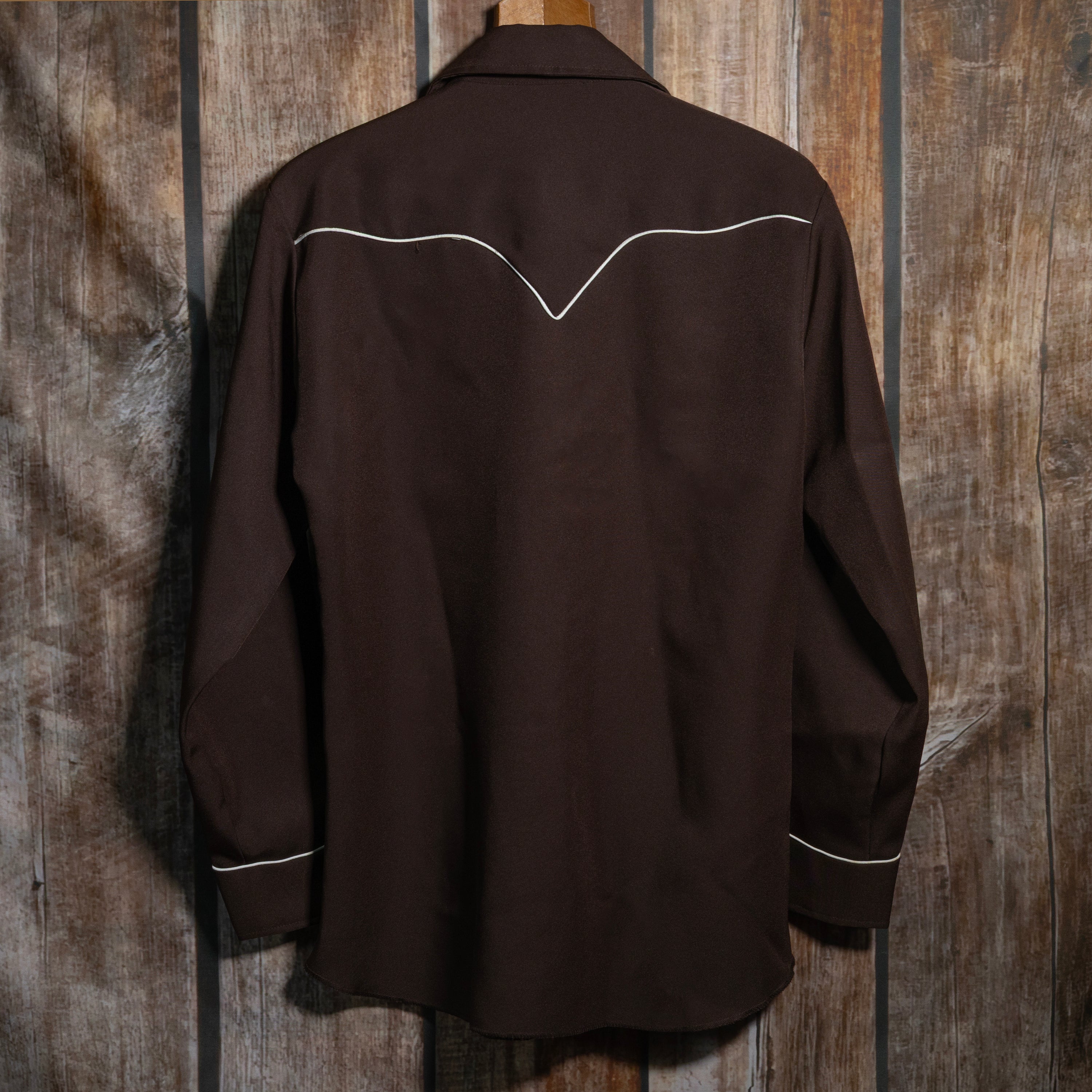 1970s Vintage H Bar C California Ranchwear Brown Embroidered Western Shirt