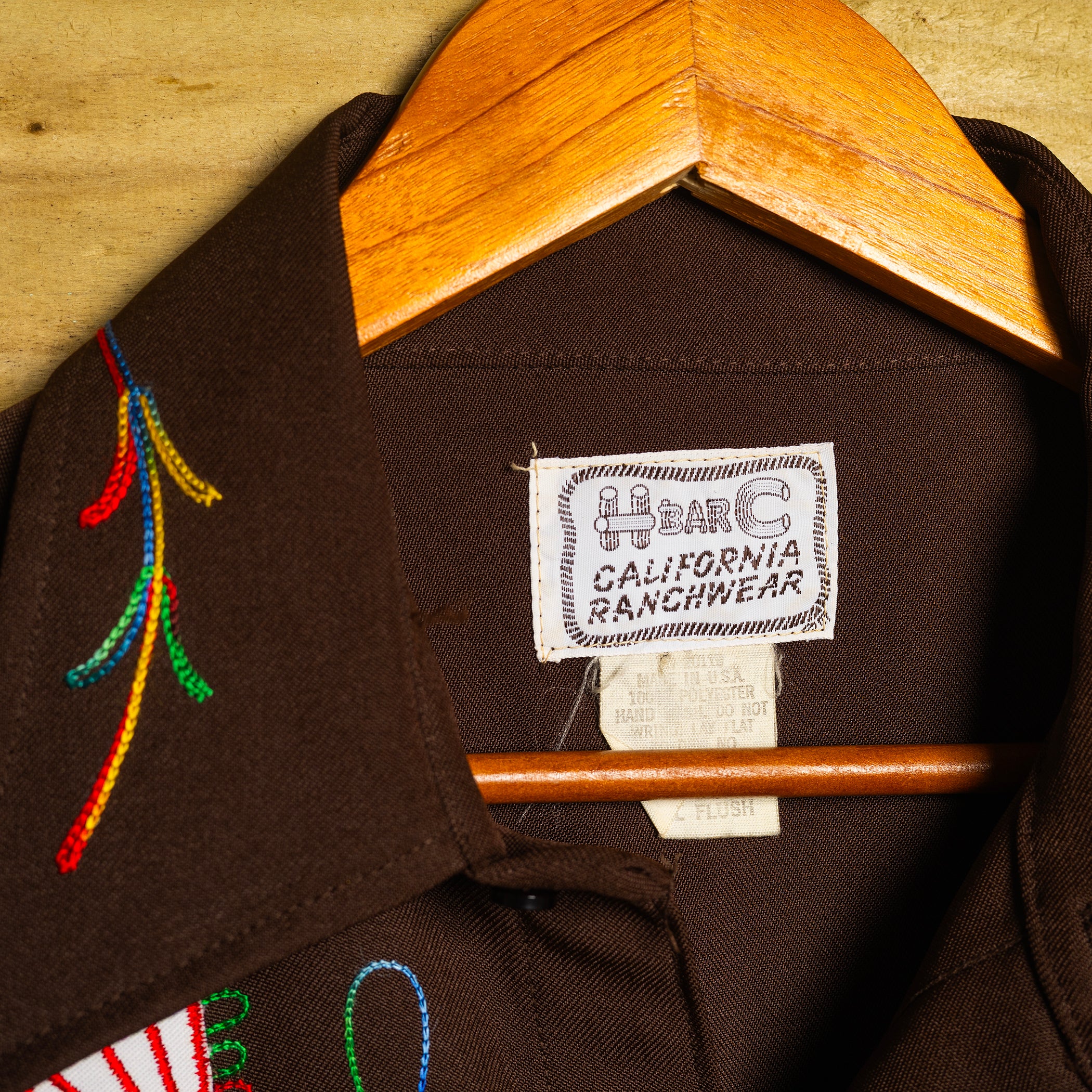H Bar C California Ranchwear Brown Royal Flush Pearl Snap Western Shirt – 1970s Vintage L