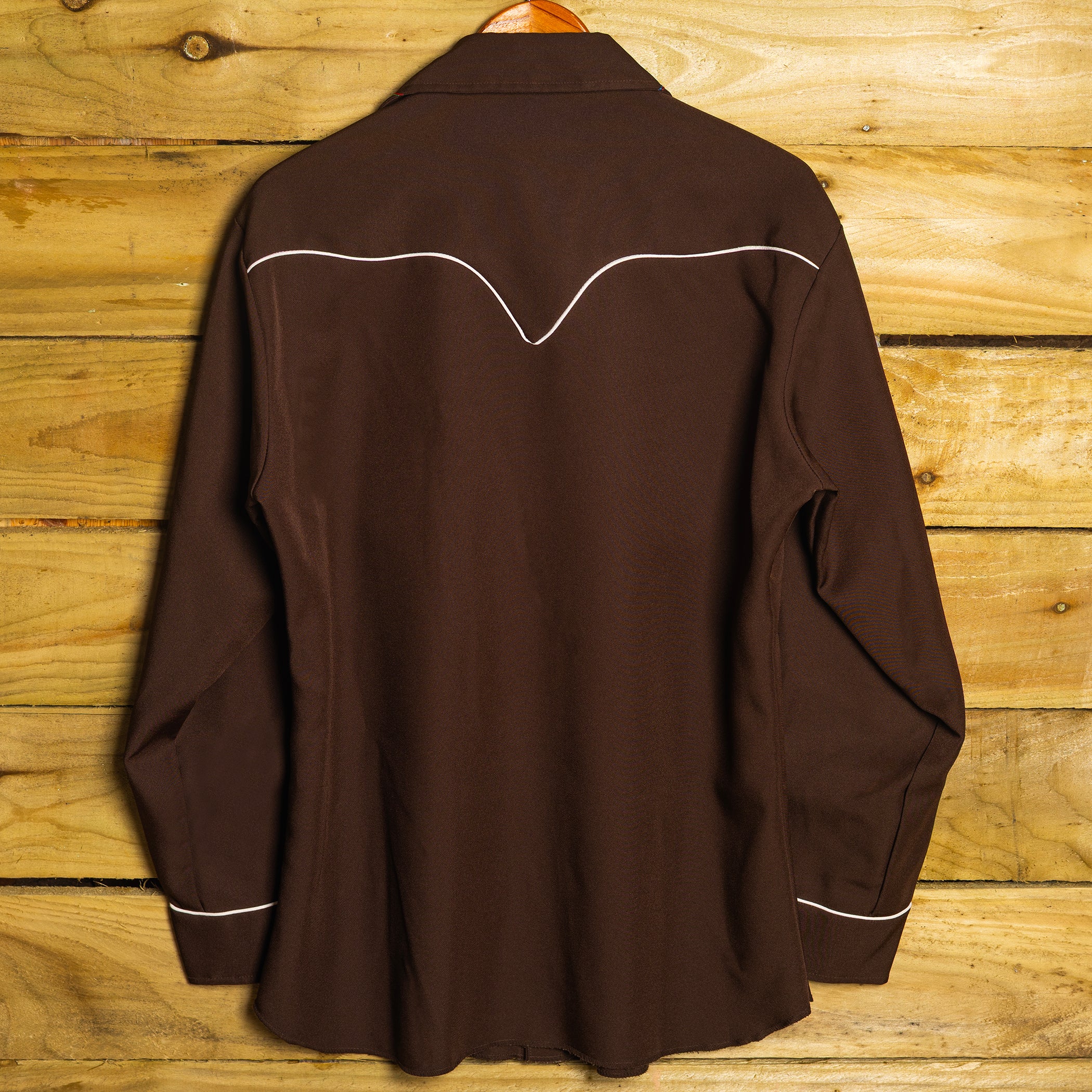 H Bar C California Ranchwear Brown Royal Flush Pearl Snap Western Shirt – 1970s Vintage L