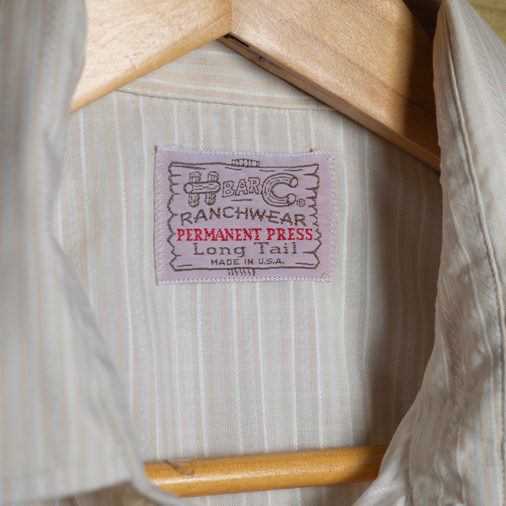 Vintage H Bar C California Ranchwear Striped Cream Western Shirt L