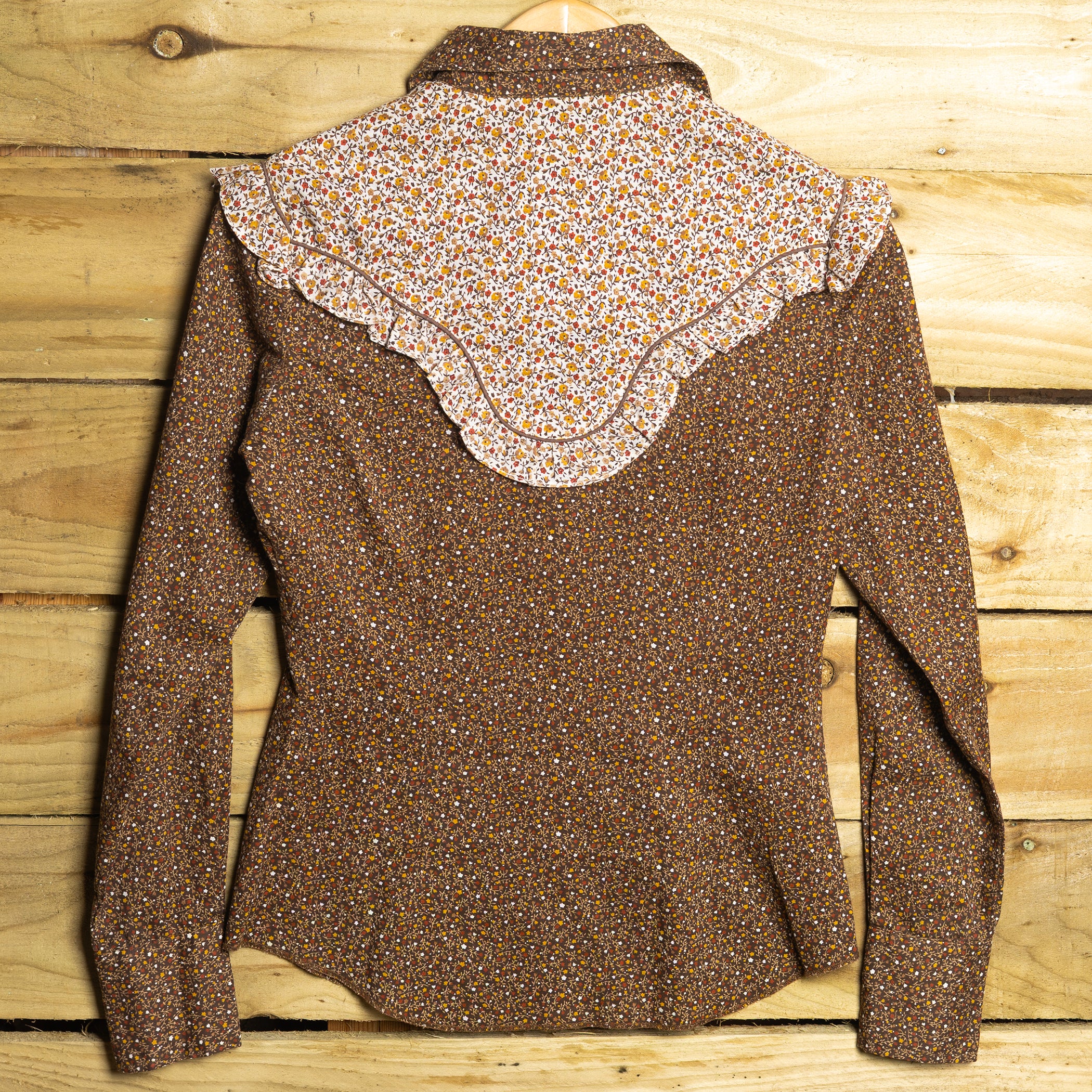 H Bar C California Ranchwear Floral Pearl Snap Western Shirt – Size S (8-10)