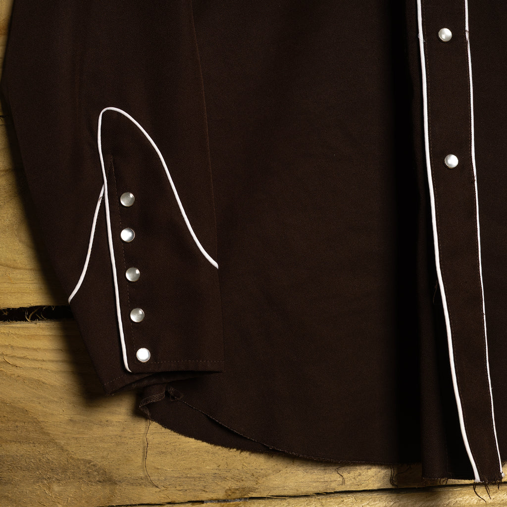 Vintage H Bar C California Ranchwear Embroidered Brown Western Shirt M