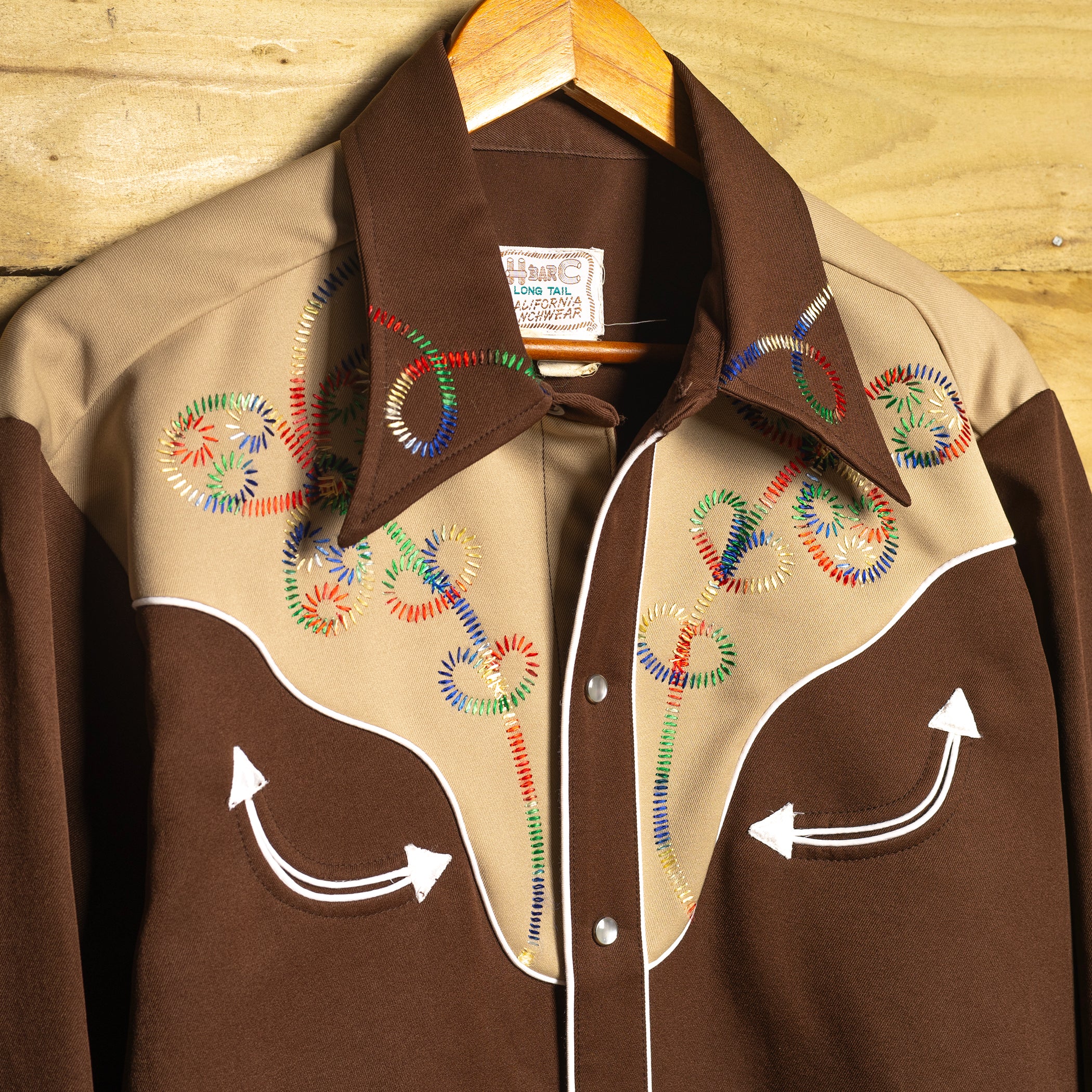 1960s Vintage H Bar C Embroidered Western Shirt with Pearl Snaps