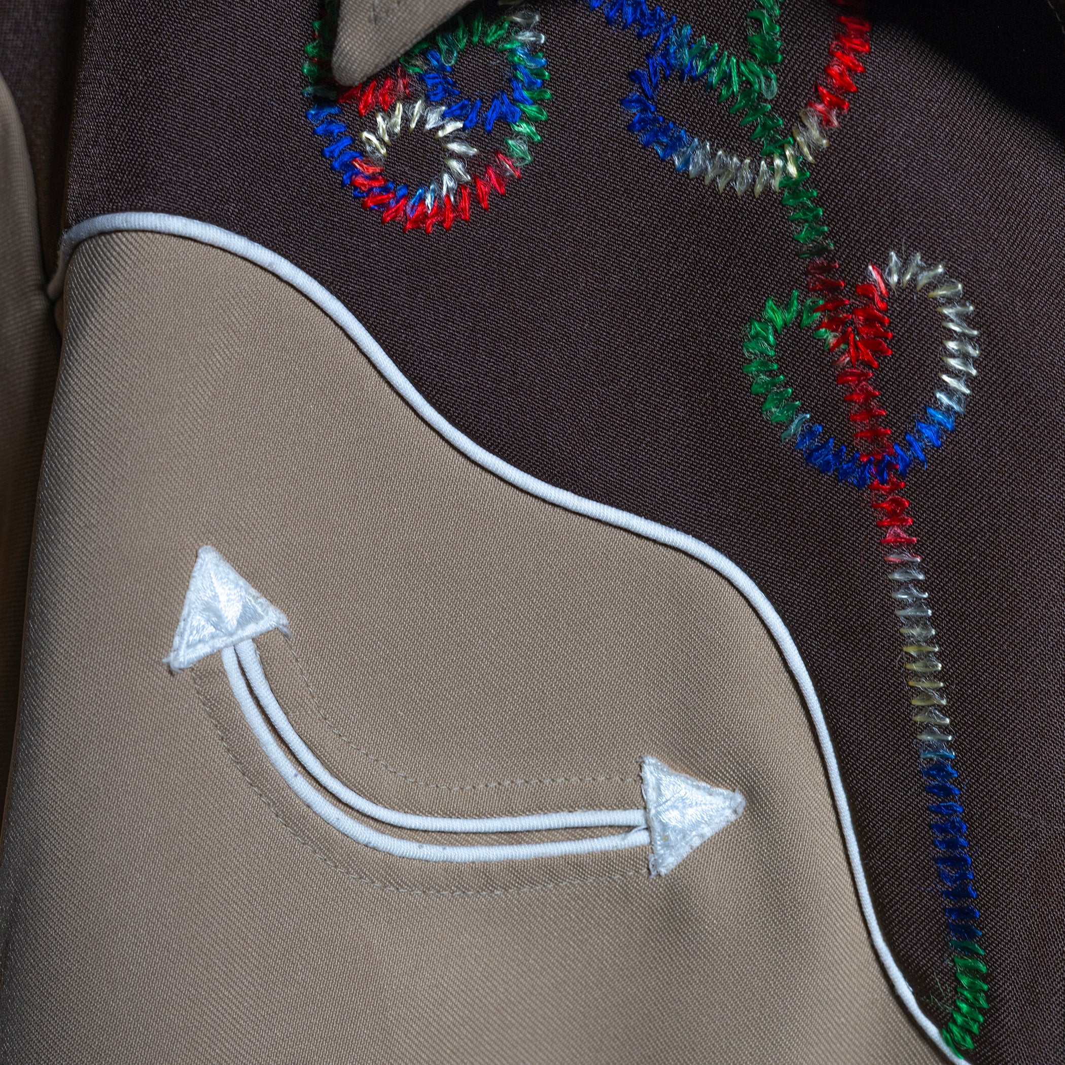 Vintage H Bar C California Ranchwear Brown Embroidered Western Shirt XL