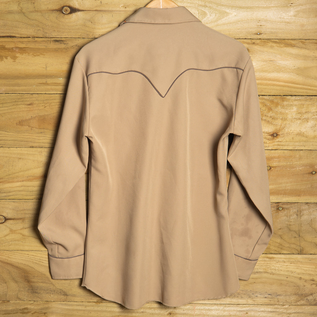 Vintage H Bar C California Ranchwear Brown Embroidered Western Shirt - Pearl Snaps - Size M