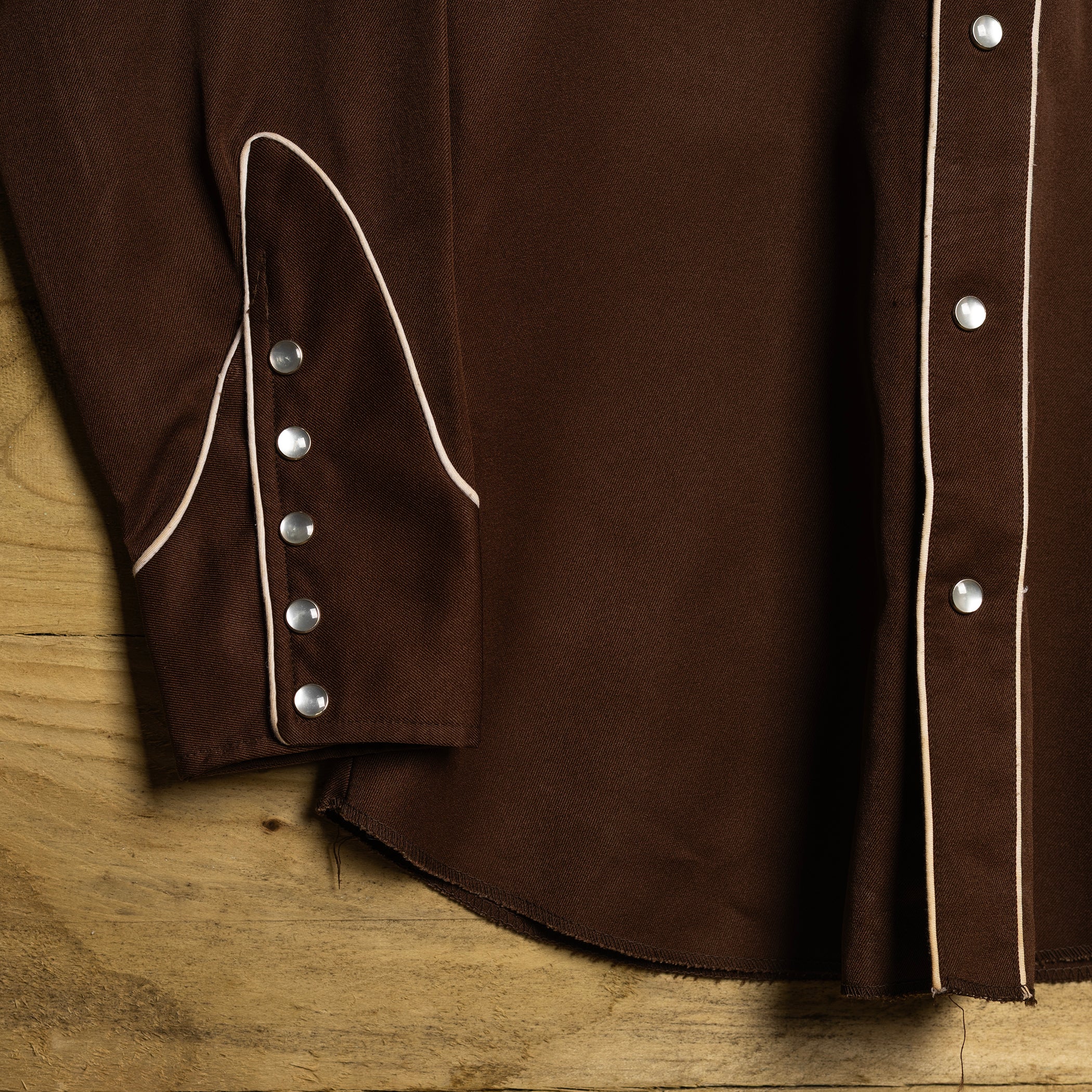 1970s Vintage H Bar C California Ranchwear Brown Embroidered Womans Western Shirt 14