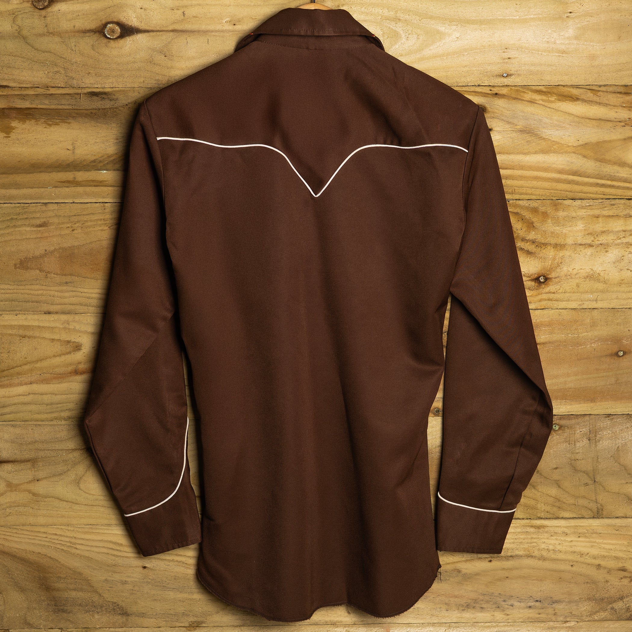 1970s Vintage H Bar C California Ranchwear Brown Embroidered Womans Western Shirt 14