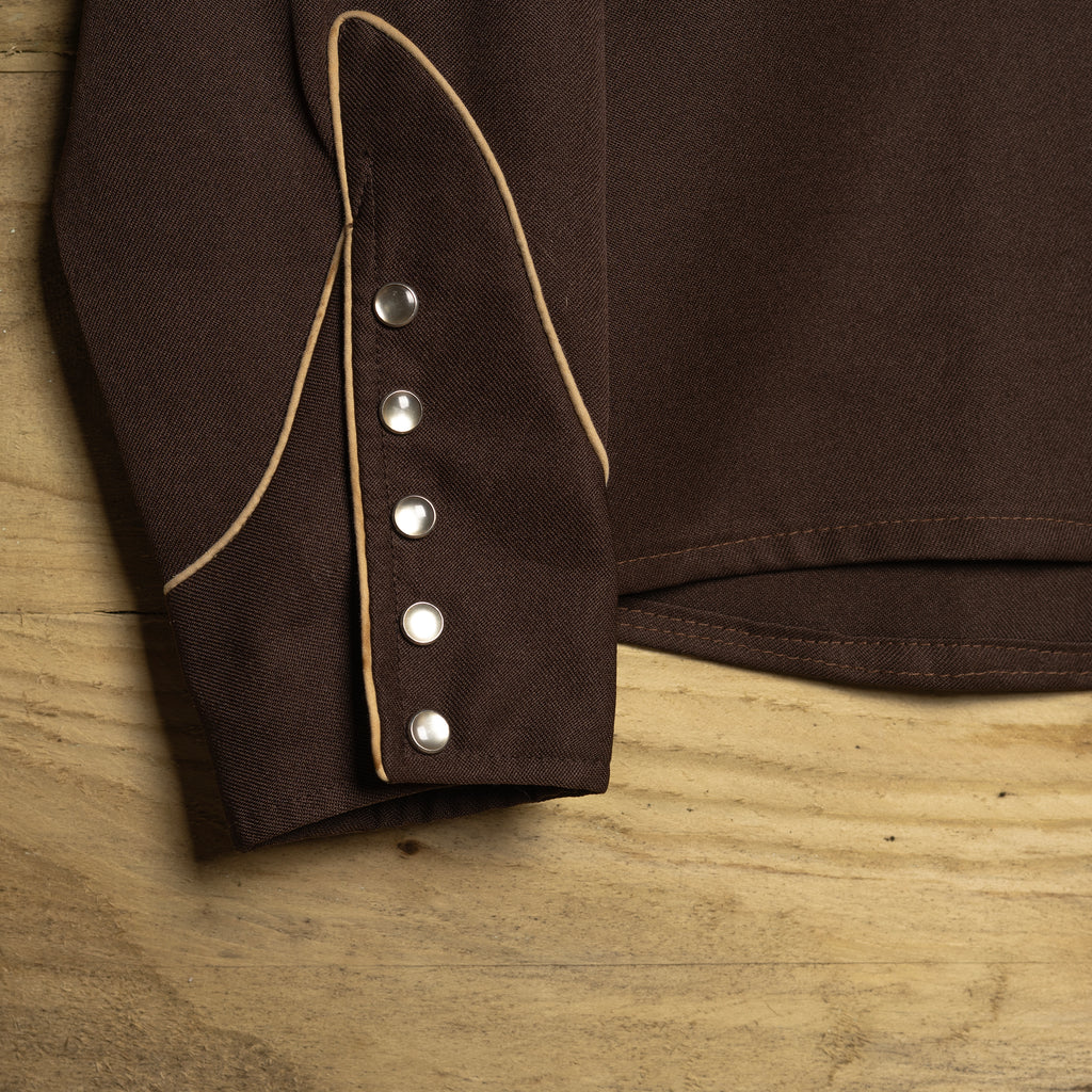 1970s Vintage H Bar C Embroidered Brown Womans Western Shirt L 16-18