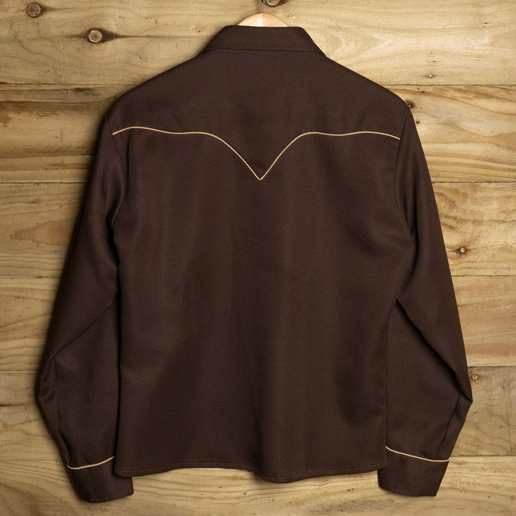 1970s Vintage H Bar C Embroidered Brown Womans Western Shirt L 16-18
