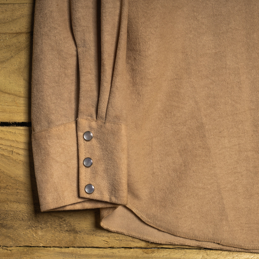 1970s H Bar C California Ranchwear Fringed Buckskin Cowboy Shirt - Drawstring - Size M