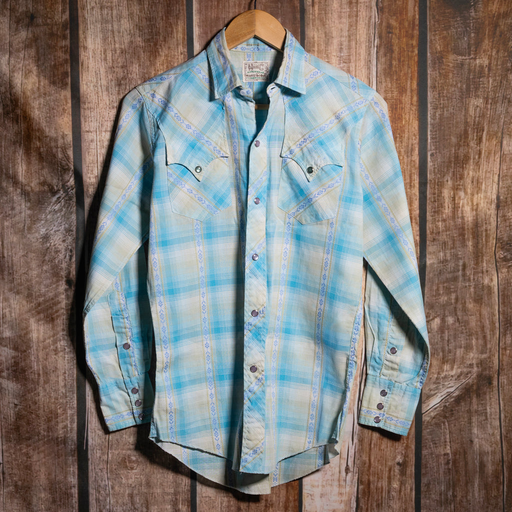Vintage H Bar C California Ranchwear Check Dan River Fabric Western Shirt
