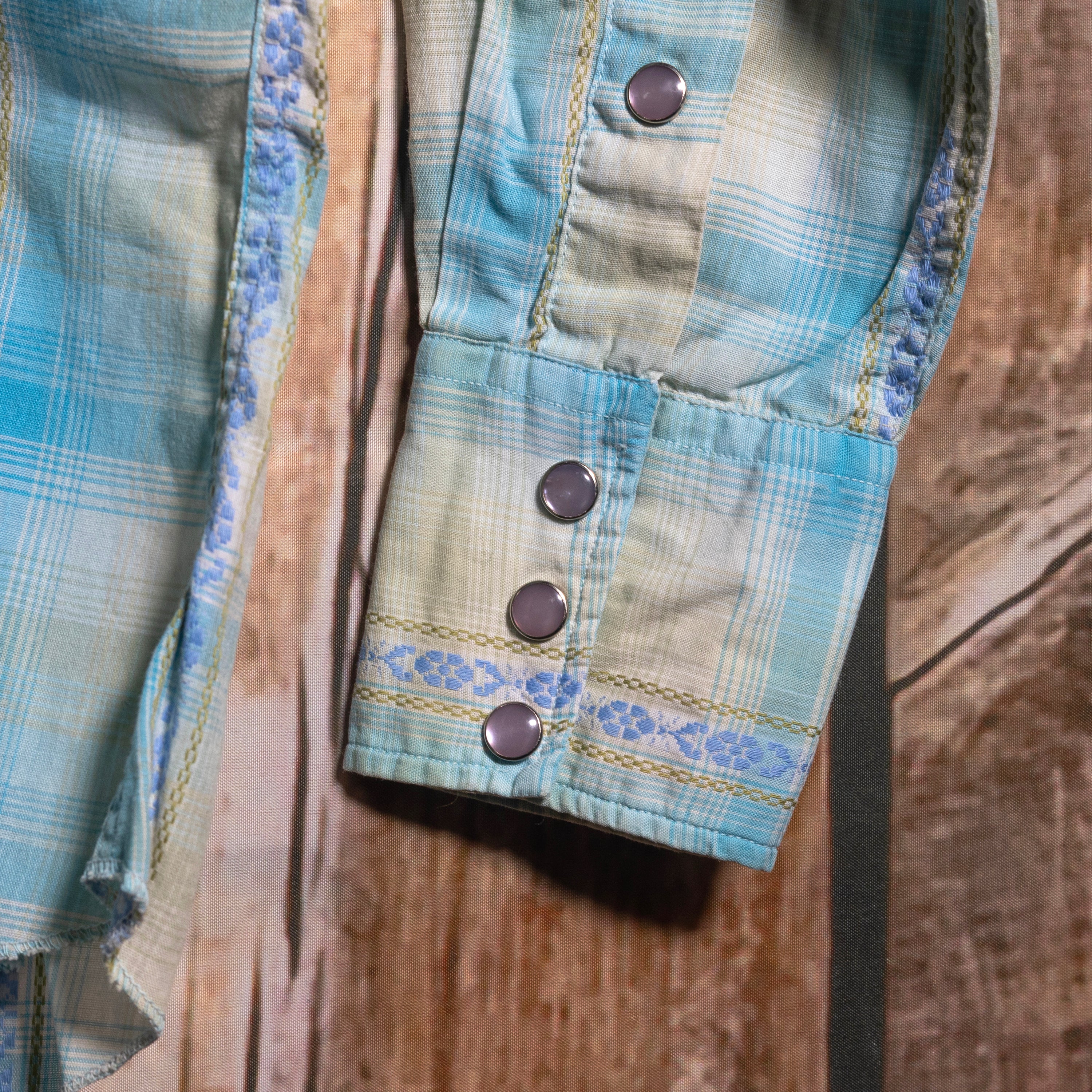 Vintage H Bar C California Ranchwear Check Dan River Fabric Western Shirt