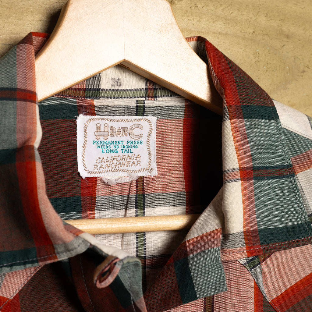 Vintage H Bar C California Ranchwear Plaid Cowgirl Shirt – Pearl Snaps, Size 10-12