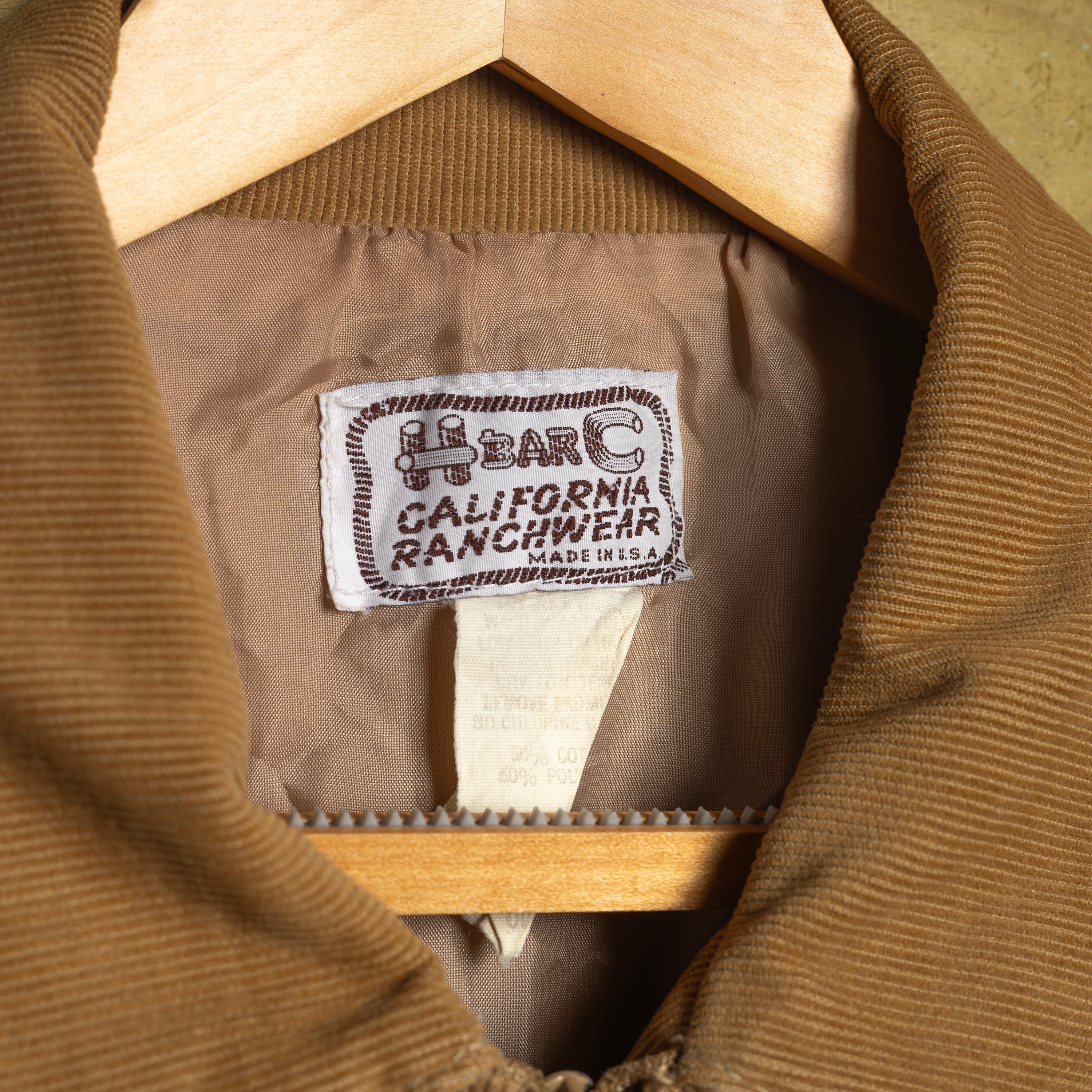 H Bar C California Ranchwear Vintage Beige Corduroy Zip-Up Western Jacket – Smile Pockets – L