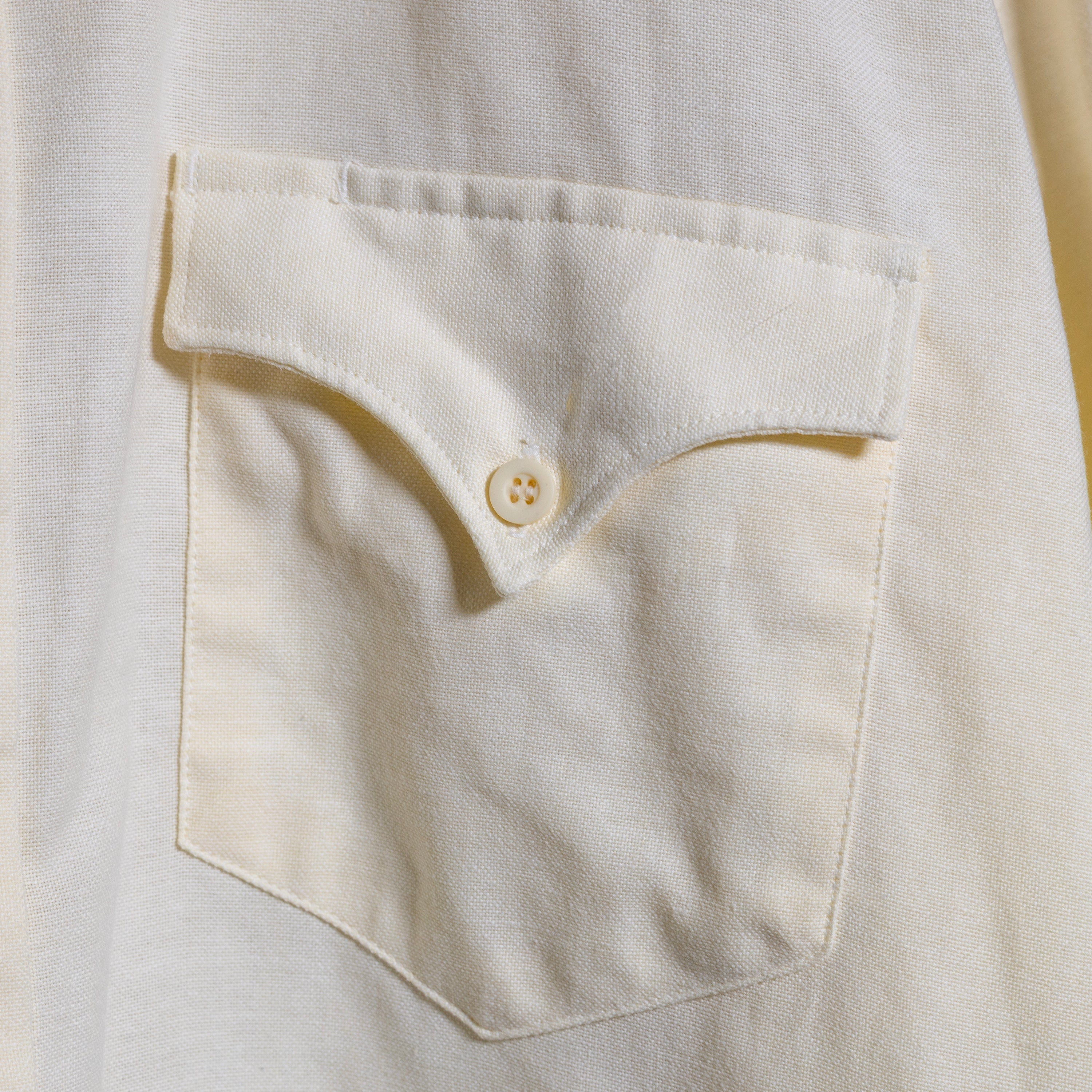 Vintage H Bar C California Ranchwear Cream Cotton Western Shirt XL