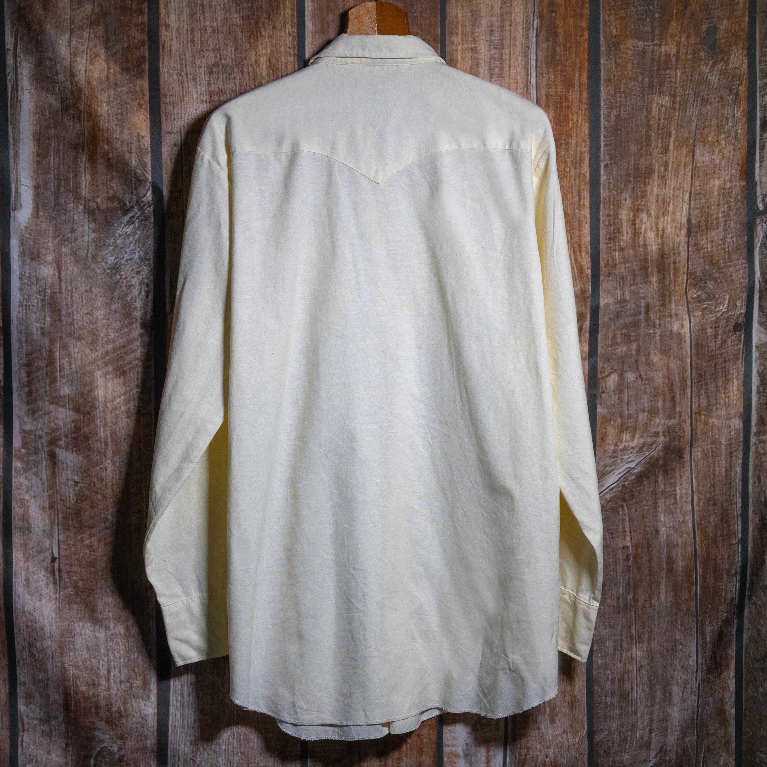 Vintage H Bar C California Ranchwear Cream Cotton Western Shirt XL