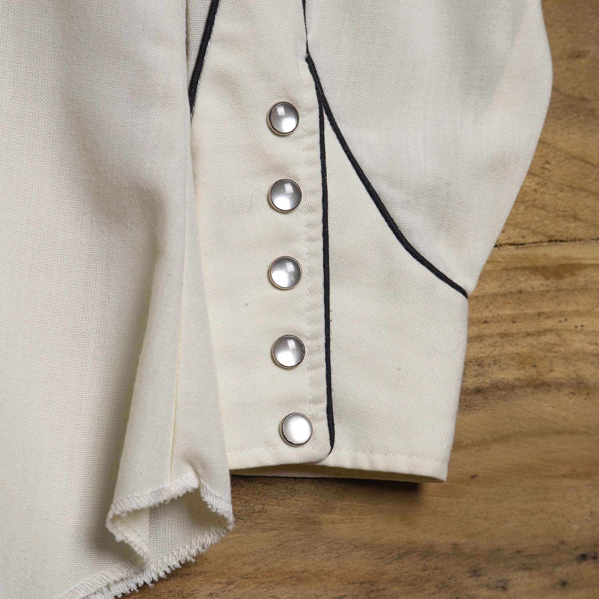 1950s Vintage H bar C California Ranchwear Cream Embroidered Western Shirt