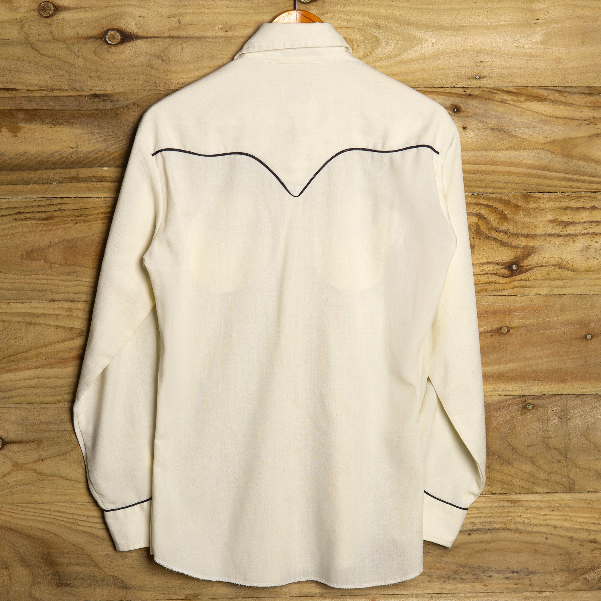 1950s Vintage H bar C California Ranchwear Cream Embroidered Western Shirt