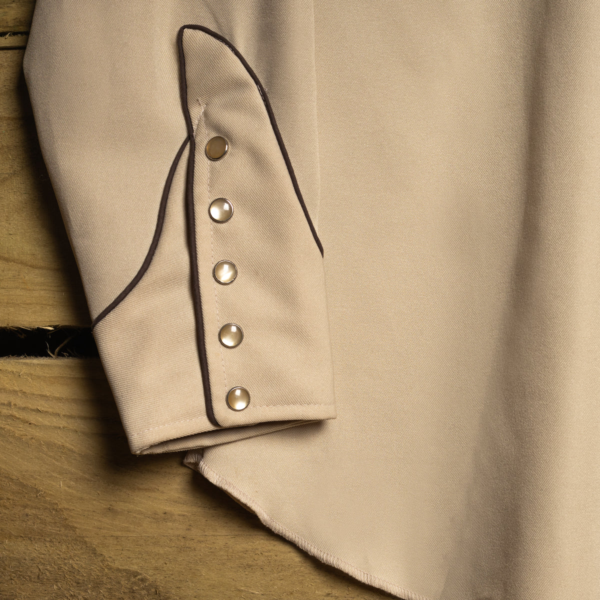 Vintage H Bar C California Ranchwear Beige Eagle Embroidered Western Shirt with Pearl Snaps, Size M