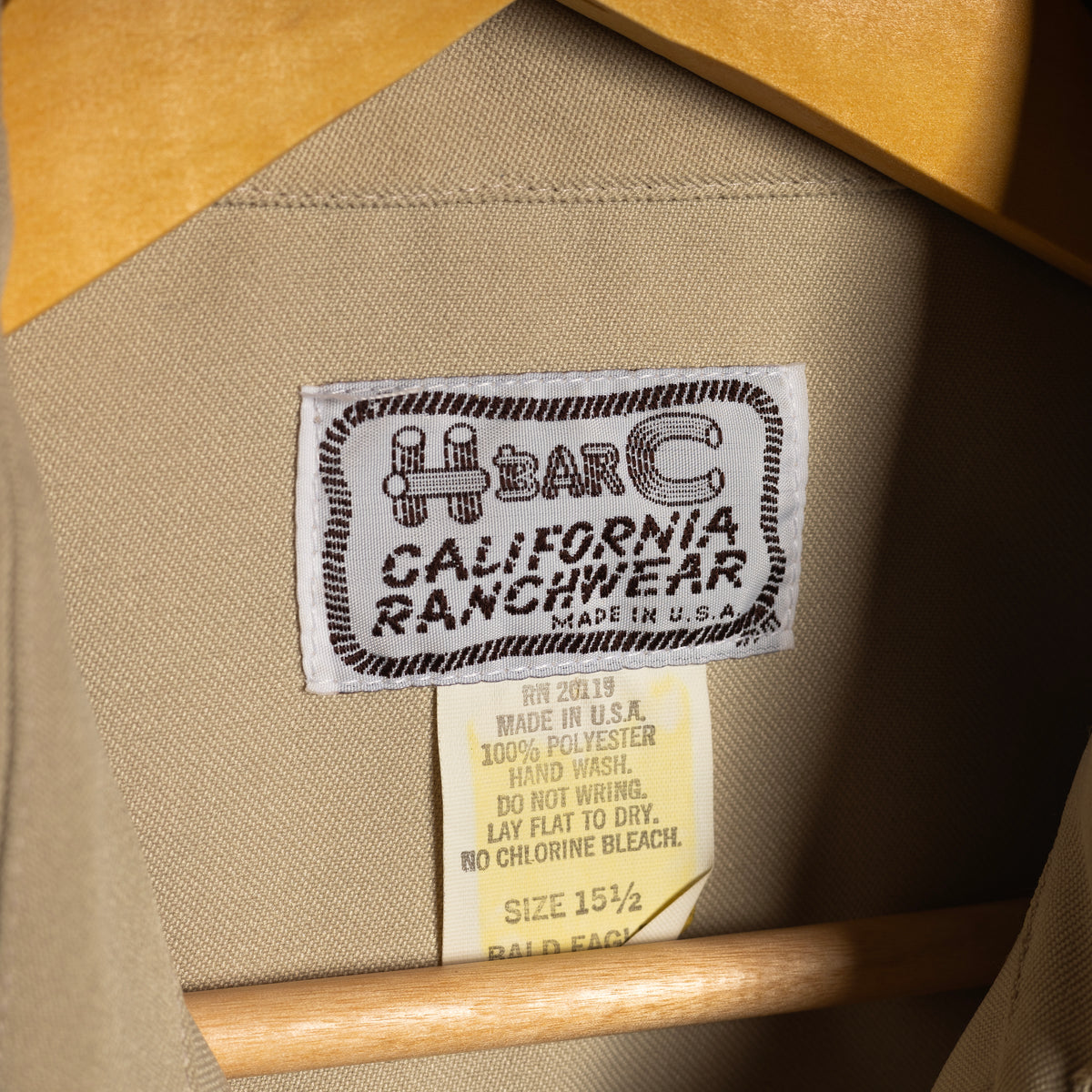Vintage H Bar C California Ranchwear Beige Eagle Embroidered Western Shirt with Pearl Snaps, Size M
