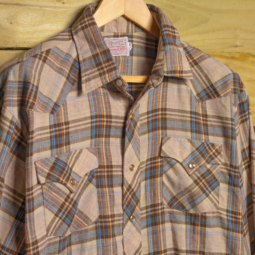 Vintage H Bar C California Ranchwear Flannel Plaid Western Shirt | Size XXL