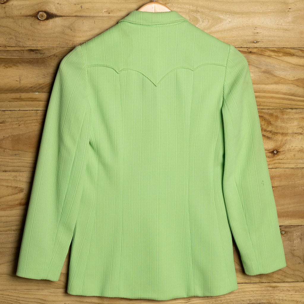 1970s H Bar C California Ranchwear Green Western Jacket - Button Front - Size S