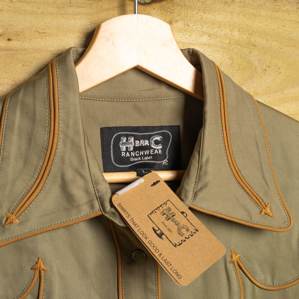 NWT H Bar C California Ranchwear Tencel Green Pearl Snap Western Shirt — Women's L (Lake Tahoe)