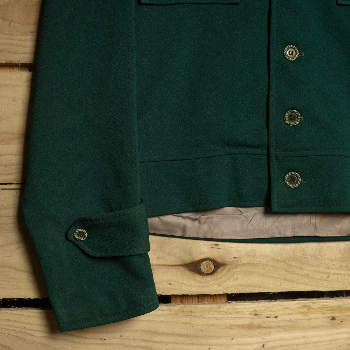 1950s-60s H Bar C California Ranchwear Green Western Two-Piece Suit, Size 34