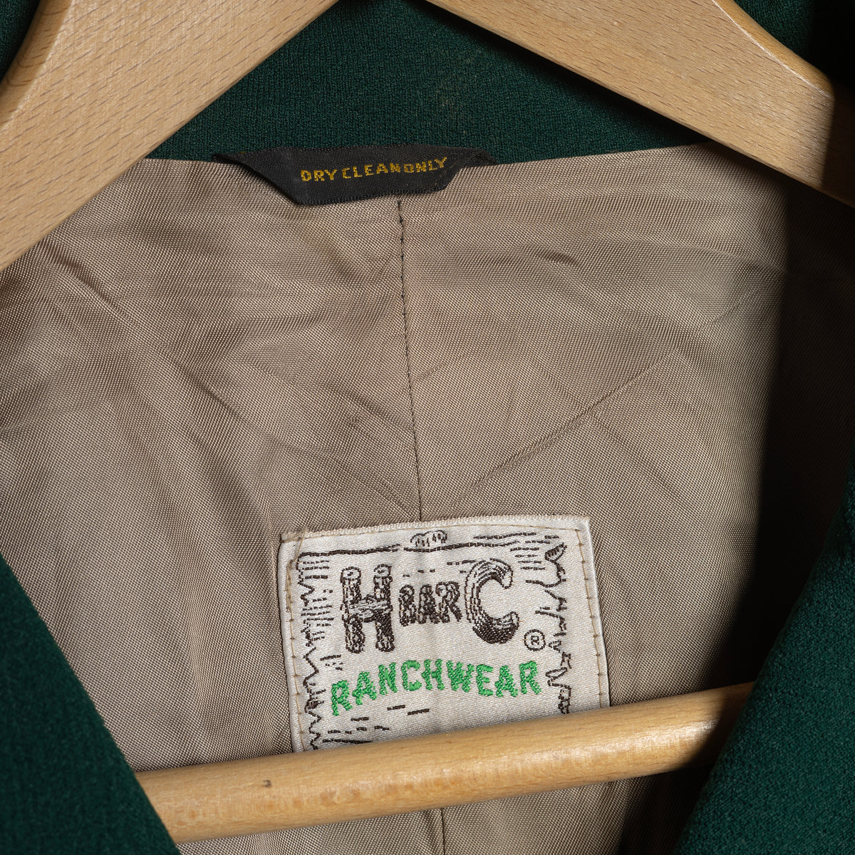 1950s-60s H Bar C California Ranchwear Green Western Two-Piece Suit, Size 34