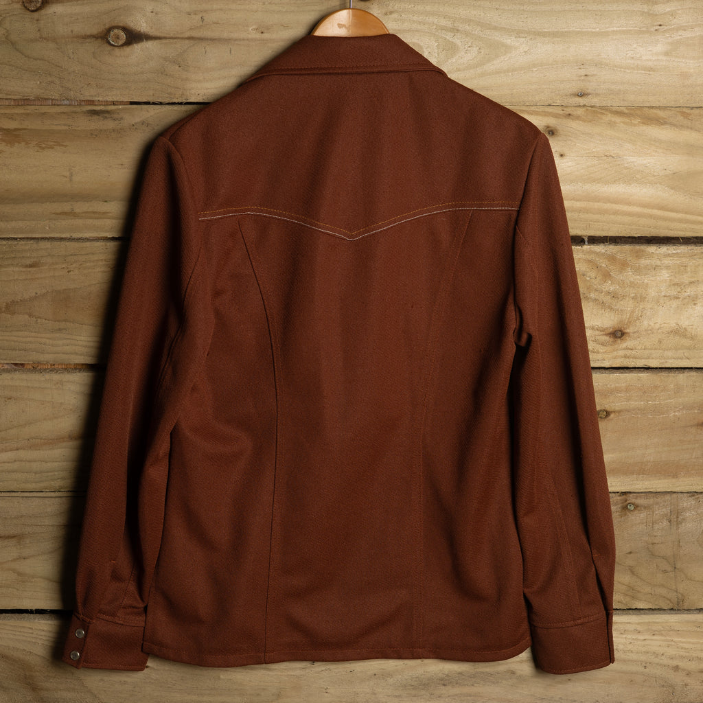 Vintage 1970s H Bar C Brown Pearl Snap Shirt Jacket – M