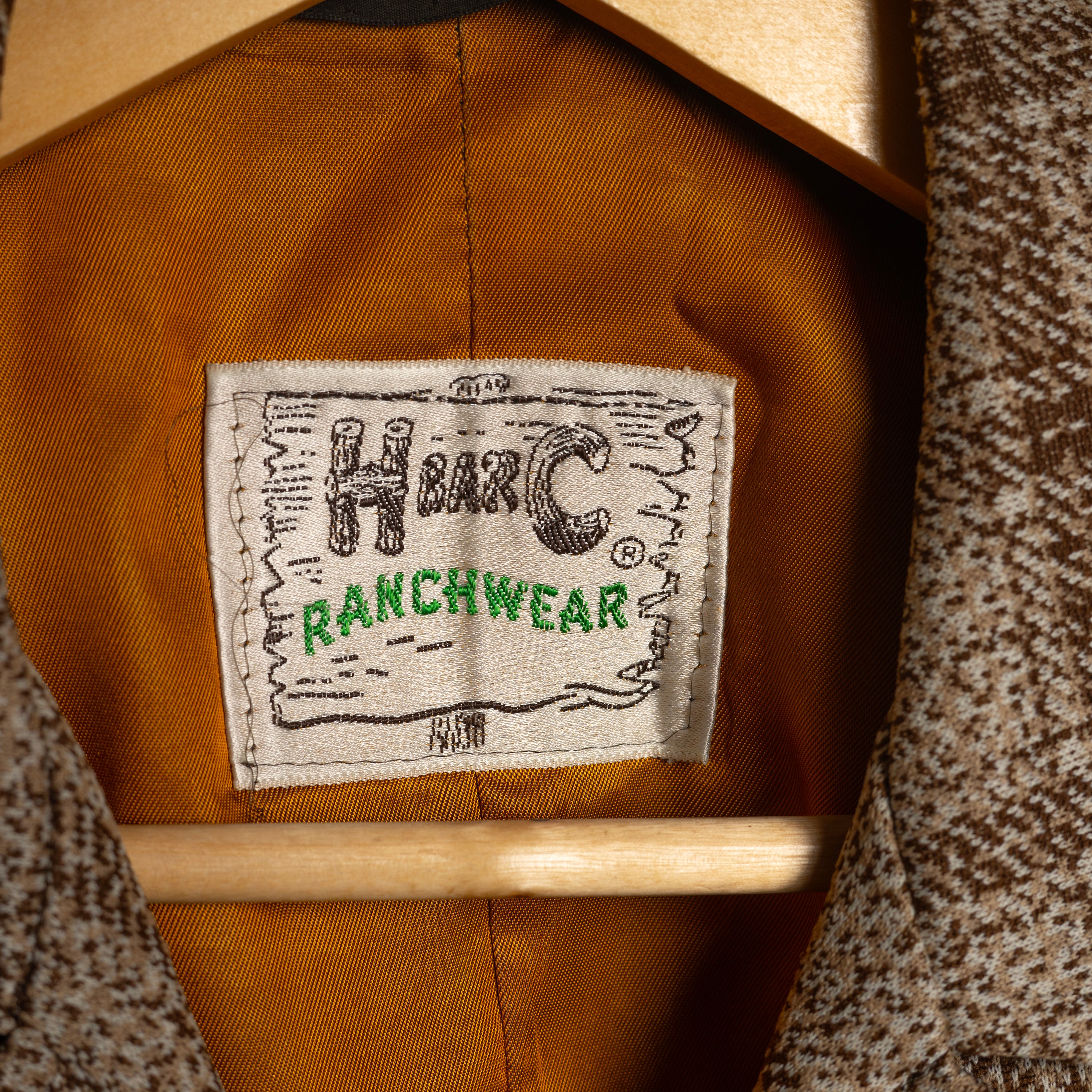 H Bar C California Ranchwear Vintage Brown & Tan Plaid Western Jacket | Button Up | Wedding & Formal