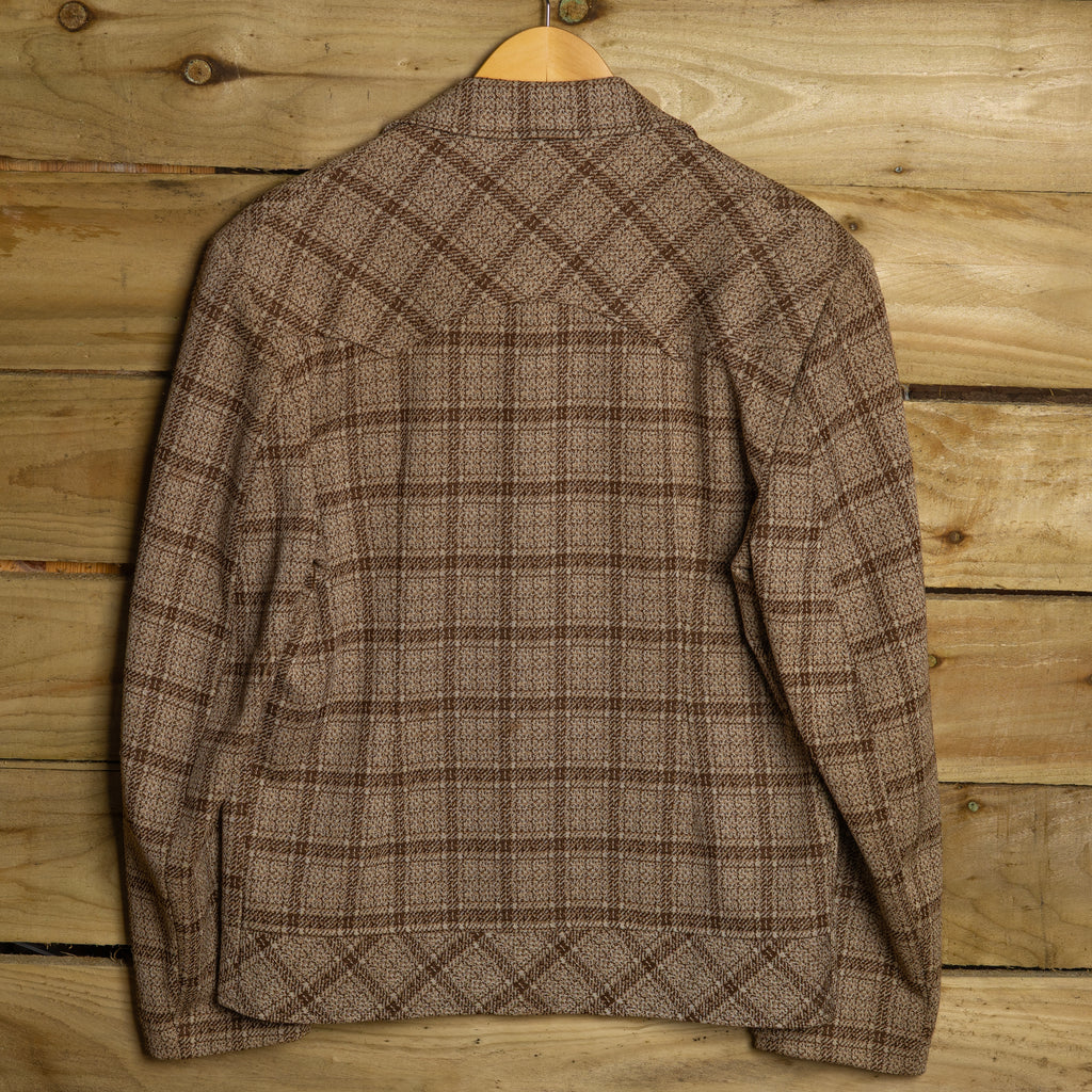 H Bar C California Ranchwear Vintage Brown & Tan Plaid Western Jacket | Button Up | Wedding & Formal