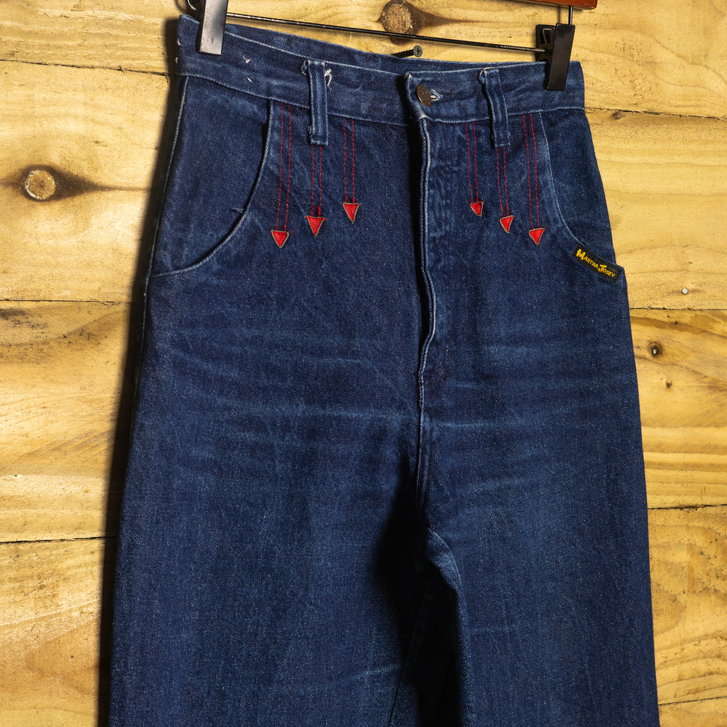 Vintage H Bar C Martha Josey Collection Denim Jeans - Pearl Snaps - W26 L34 - Collectible