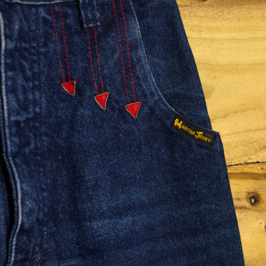 Vintage H Bar C Martha Josey Collection Denim Jeans - Pearl Snaps - W26 L34 - Collectible