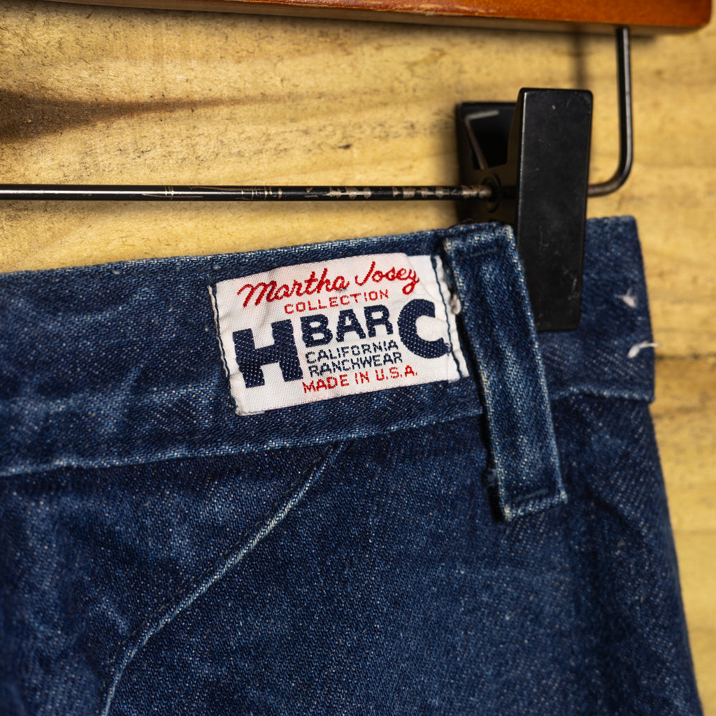 Vintage H Bar C Martha Josey Collection Denim Jeans - Pearl Snaps - W26 L34 - Collectible