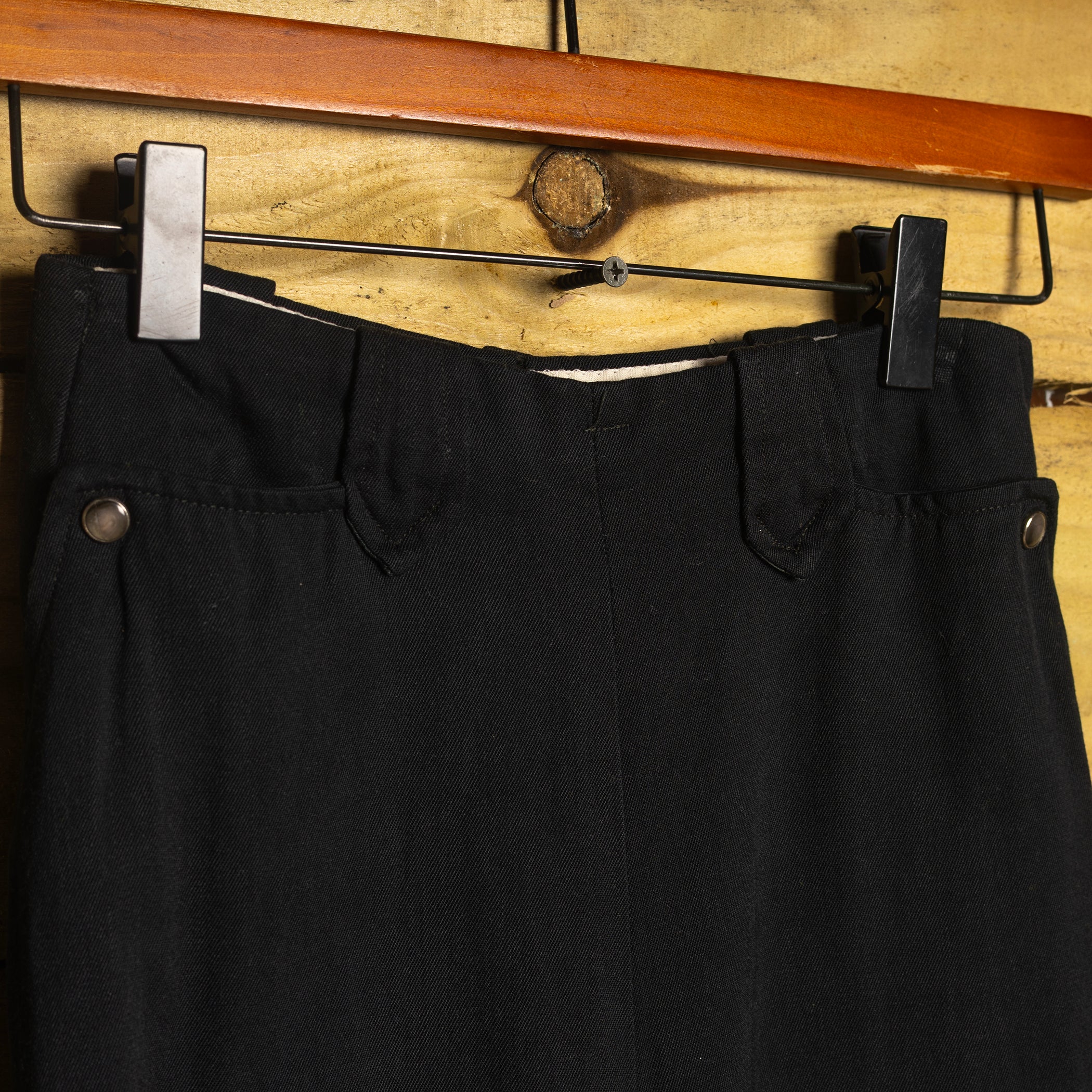 Vintage H Bar C California Ranchwear Kids Black Western Trousers - Turn-Up Cuffs - W22 L21