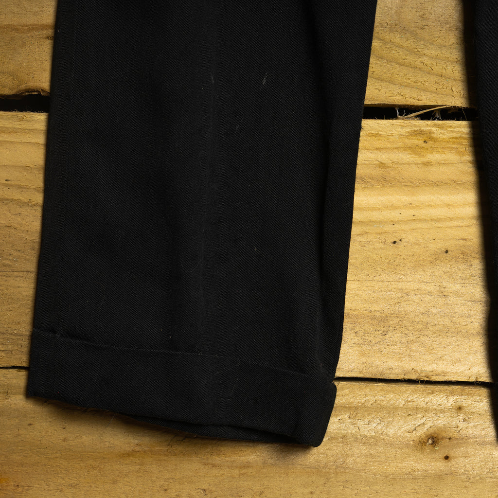 Vintage H Bar C California Ranchwear Kids Black Western Trousers - Turn-Up Cuffs - W22 L21