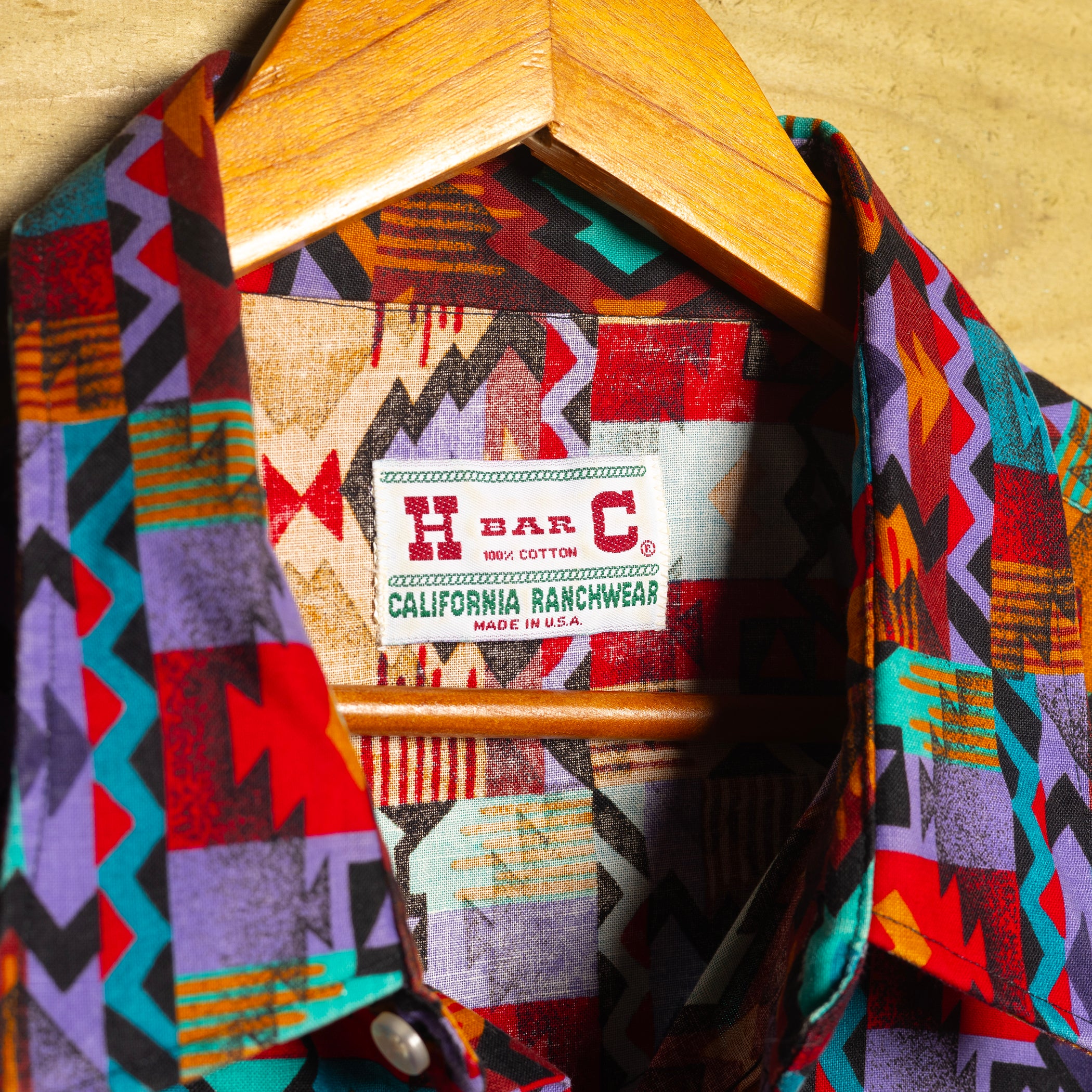 Vintage H Bar C California Ranchwear Multicoloured Print Cowboy Shirt with Pearl Snaps - Size XXL