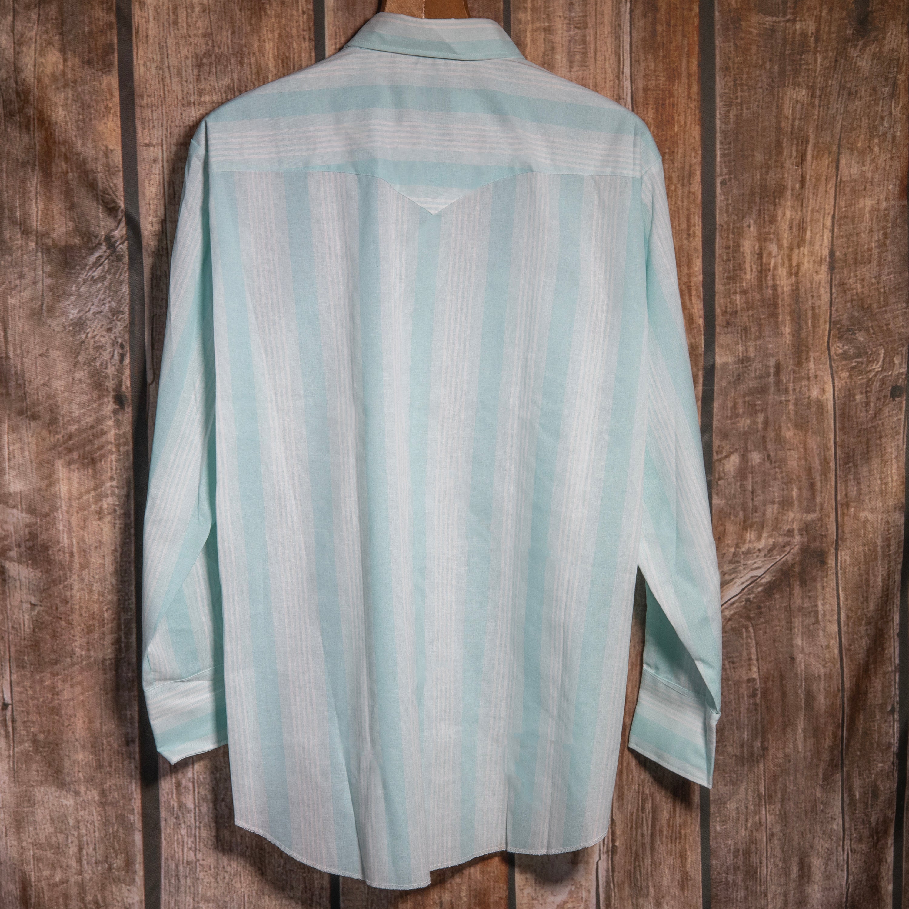 Vintage NWT H Bar C California Ranchwear Blue and White Striped Western Shirt